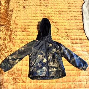 Nike Kids' Hooded Camo Fleece lined jacket - Black, Olive